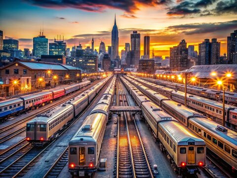 NYC West Side Train Yard - Pennsylvania Station - Deep Depth of Field Railway Photography