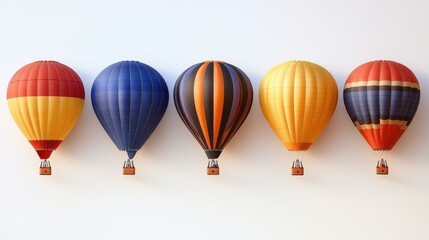 Obraz premium Colorful hot air balloons Bright balloons soaring above landscape