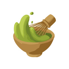 matcha powder vector illustration matcha theme