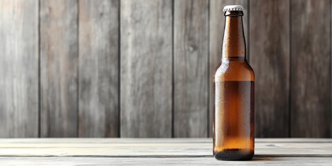 Bottle of beer with ample free space available for your decoration ideas perfect for showcasing your creativity with beer themed designs and personal touches in your decor.