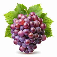 Fototapeta premium A bunch of grapes isolated on a transparent background, displaying plump, juicy purple or green grapes.