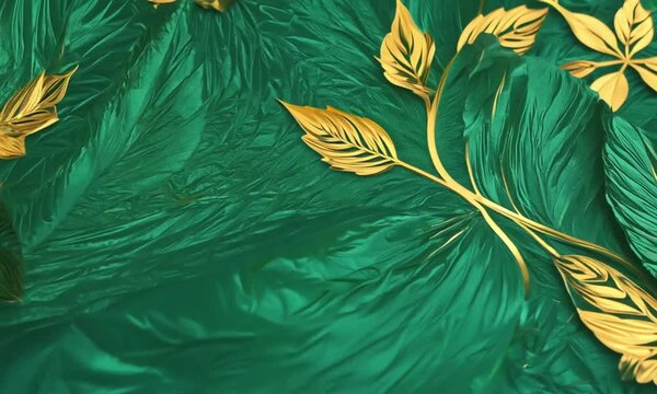 A rich emerald green background