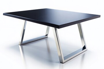 Panoramic Black Tabletop Isolated on White Background - Perfect for Product Photography