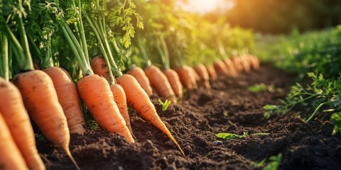 In the agricultural field, the process of harvesting carrots takes place, highlighting the importance of carrot harvesting in farming. Carrot harvesting is crucial for agriculture.