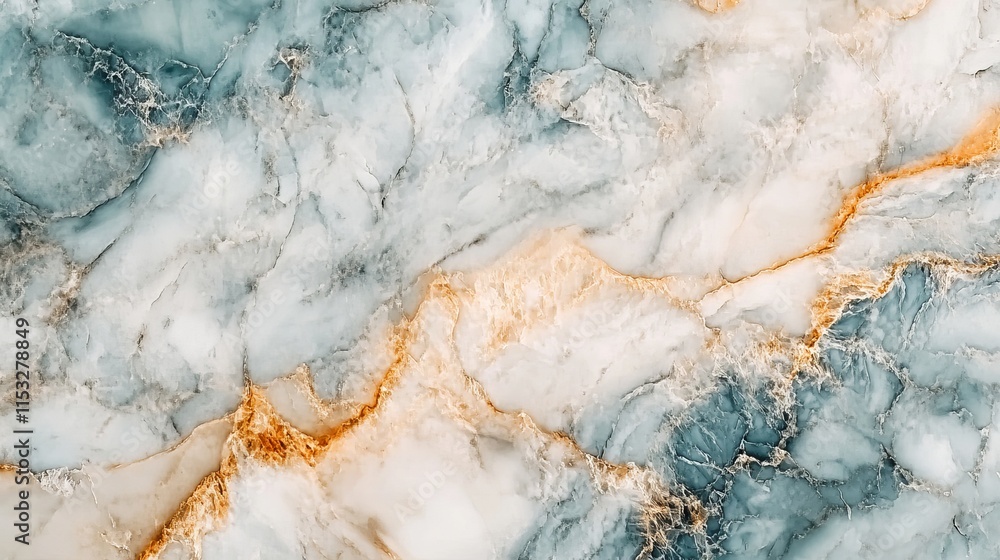 Poster closeup view of abstract marble pattern on polished stone surface with intricate natural veining and