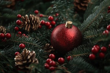 Fototapeta premium Stunning Christmas Decoration Display for Festive Atmosphere