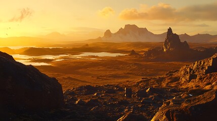 Multiple angles of Pe rugged landscape of Snaefellsnes Peninsula under golden sunlight, in 4K resolution