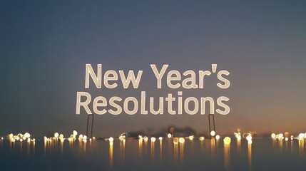 Minimalist Design of New Year's Resolutions with Soft Glow and Natural Background