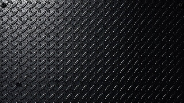 Textured Black Metal Surface with Diamond Pattern Ideal for Backgrounds, Industrial Themes, and Graphic Design Projects Featuring a Modern Aesthetic