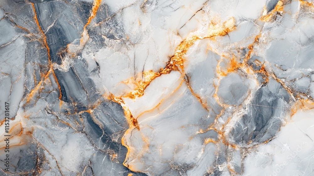 Poster closeup view of abstract marble pattern on polished stone surface with intricate natural veining and