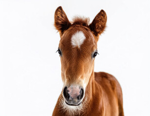 baby horse in the white background studio shot