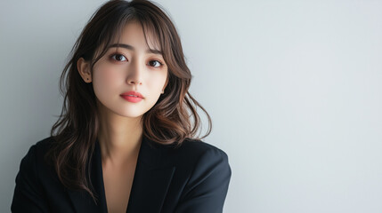 Professional Portrait of a Confident Stylish Businesswoman in Formal Attire Isolated on White Background