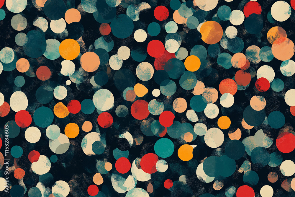 Aufkleber pattern with random colored circles generative art background illustration