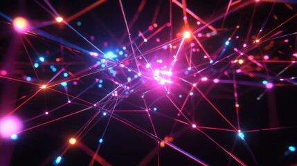 Fototapeta premium Vibrant Abstract Digital Network Connections