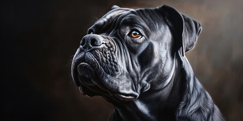 Regal Cane Corso Mastiff exuding elegance and strength this impressive Cane Corso Mastiff showcases a majestic demeanor that captures attention and admiration, embodying the essence of a true