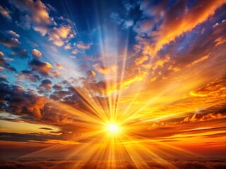 Panoramic Sunburst: Vibrant Yellow Orange Nature Radial Gradient Background