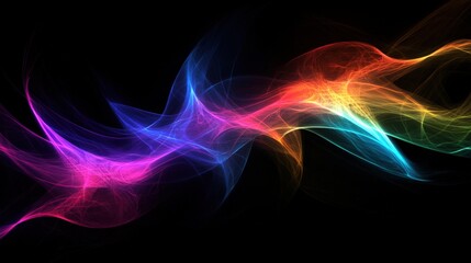 Naklejka premium Vibrant Abstract Waves of Colorful Light