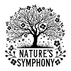 Spring Tree Silhouette Vector Illustration