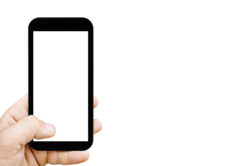 Black touch screen phone with transparent screen and background