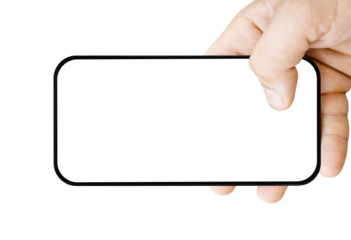 Black touch screen phone with transparent screen and background