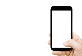 Black touch screen phone with transparent screen