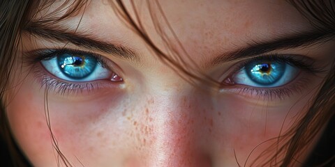 Teen girl showcasing her beautiful eyes, captivating with their stunning allure and expression, highlighting the unique charm of youth and beauty in this portrayal of a teen girl with beautiful eyes.
