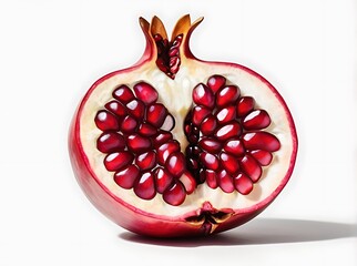 pomegranate isolated on white