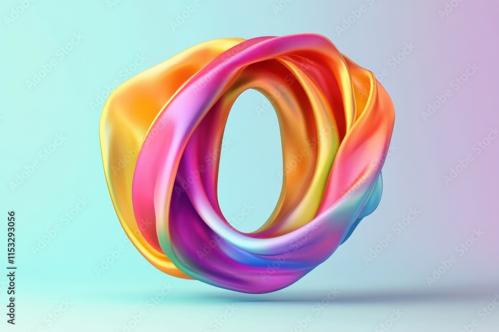 Poster a colorful twisted and knotted string is used to create the letter o