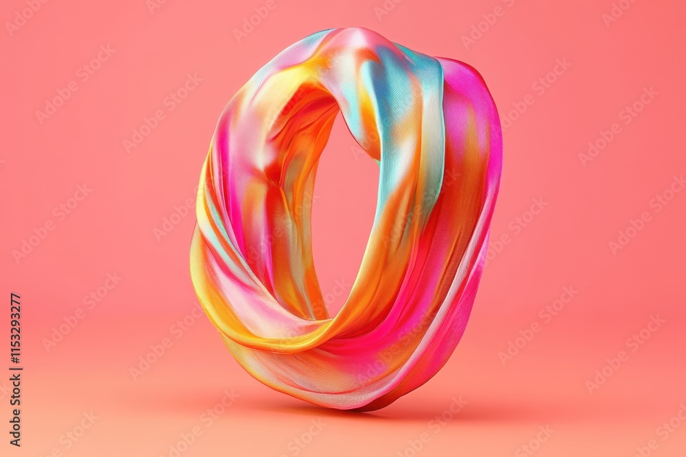 Poster a colorful twisted and knotted string is used to create the letter o