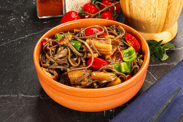 Buckwheat Soba with eel and vegetavles
