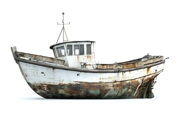 Decaying Wooden Fishing Boat, Old Vessel, Nautical Wreckage, Maritime History, Seafaring, Ocean Craft,  Water Transportation,  Abandoned Ship, Coastal Vessel, Aging Structure