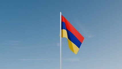 Armenia flag on blue sky 3d illustration image
