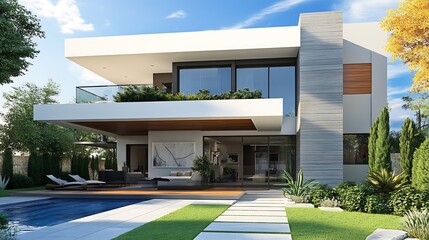 Luxurious modern home featuring innovative architecture, displayed in high-resolution imagery