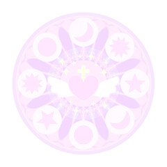 ファンシーハートクロス魔法陣イラスト♪PNG