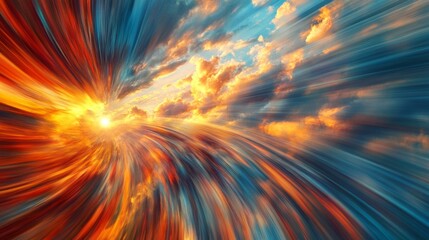 Fototapeta premium Sunset Swirling Cloudscape Artistic Representation