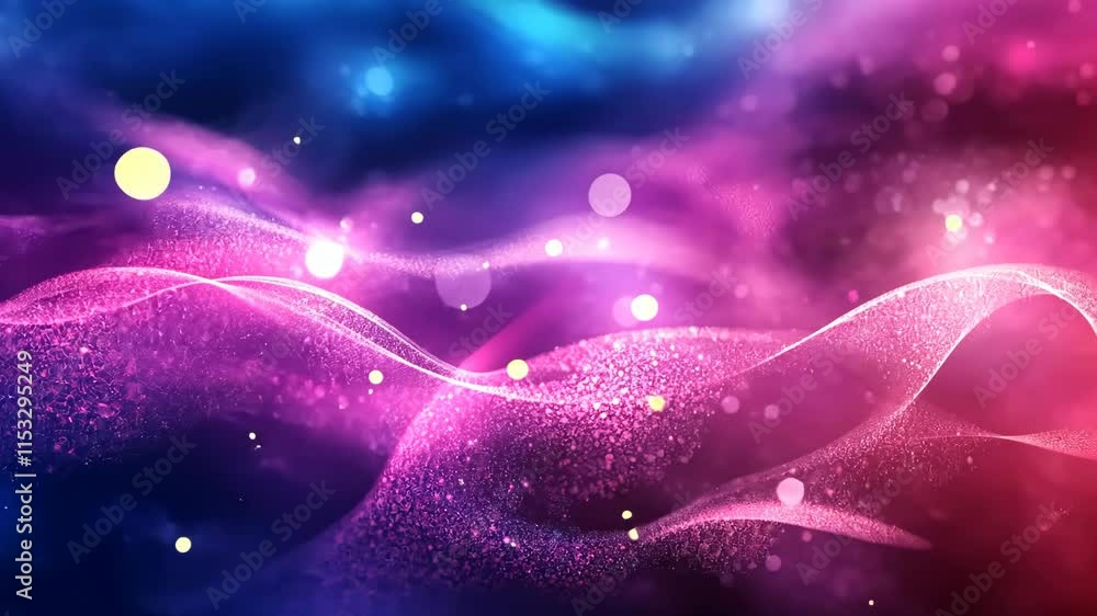 Poster colorful abstract waves of light and energy creating a mesmerizing visual effect in a digital art co