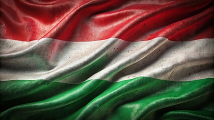 Patriotic Fabric Waves: Red, White, Green National Flag Texture