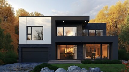 Luxurious modern home featuring innovative architecture, displayed in high-resolution imagery
