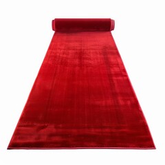 Rolled out red carpet symbolizing luxury, vip treatment, success, and exclusive events