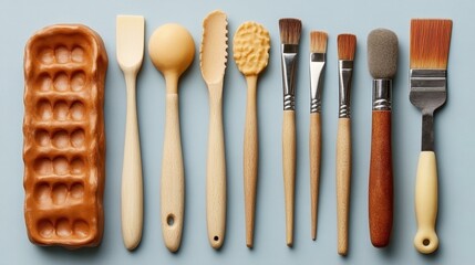 Creative art studio tools Clay tools for sculpting shapes