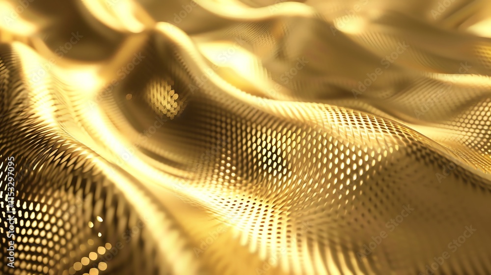 Poster a close-up of a gold abstract pattern with soft lighting.