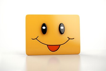 A 3D rendered image of a happy, playful yellow emoticon with a tongue sticking out, isolated on a white background.