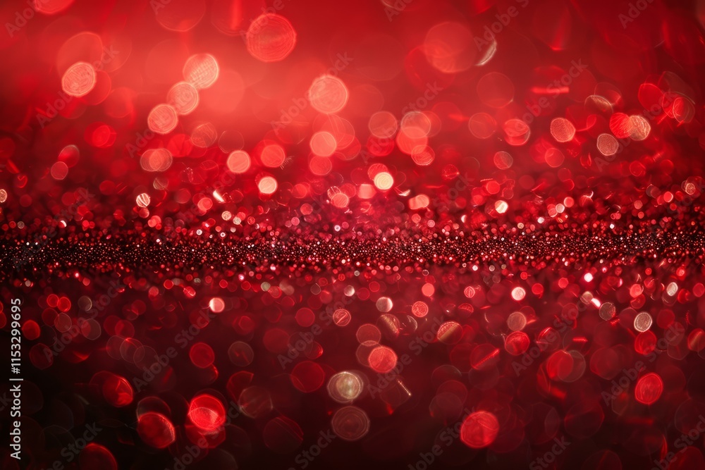 Aufkleber red glitter background creating a stunning bokeh effect with sparkling lights, perfect for festive d