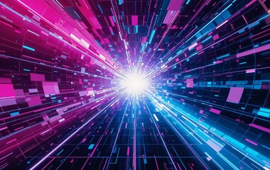 Obraz premium futuristic digital dreamscape where fractured.