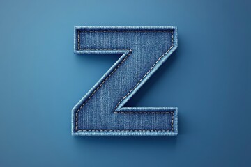 Obraz premium The letter Z is made out of denim and is on a blue background