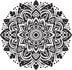 Mandala Silhouette Vector Icon - Intricate and Editable Design Illustration

