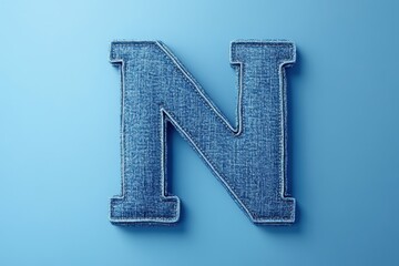Obraz premium The letter N is made out of denim and is blue in color