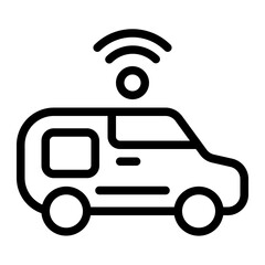 Autonomous Car Line Icon