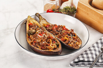 Baked eggplant with minced meat