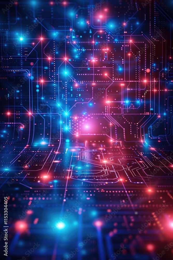 Aufkleber An abstract cybersecurity and hacking technology wallpaper geometric shapes, binary code, and digital grids symbolizing encrypted data streams and network breaches.